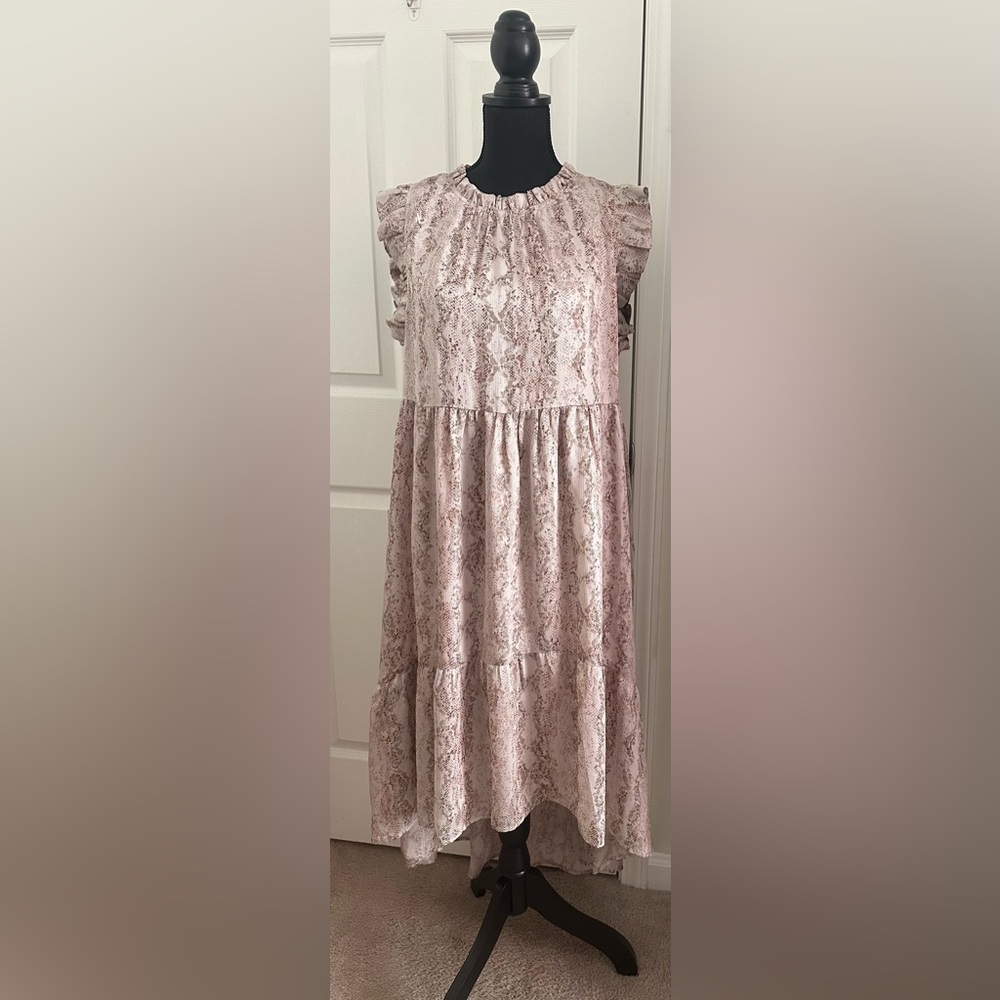Karlie Pink Snake Print Dress